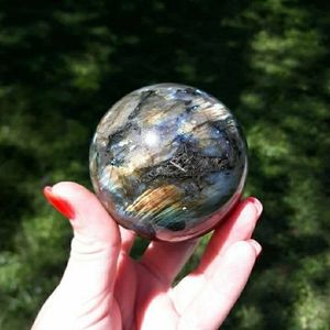 Labradorite sphere , very flashy 2.7" orb